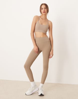 adidas Training - All Me - 7/8-Leggings in Kreidebraun-Brown