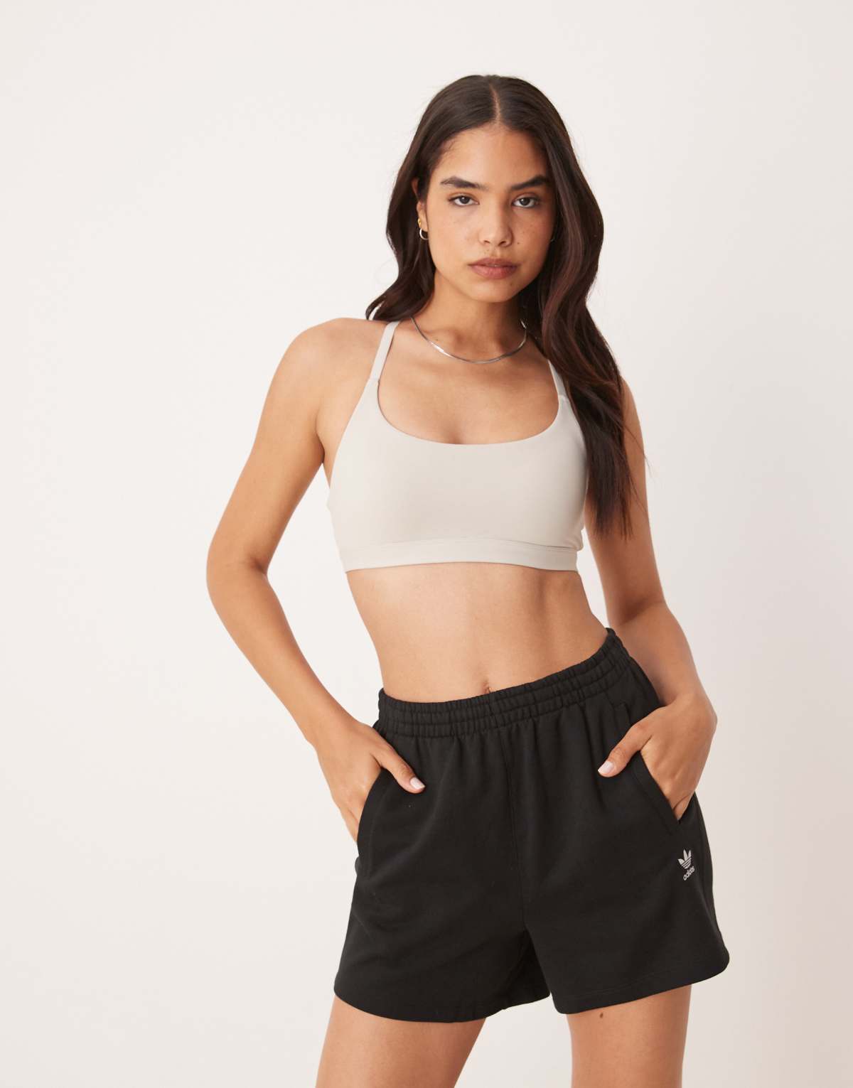 adidas Training All Me light support sports bra in stone