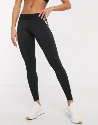 adidas training alphaskin leggings with 3 stripes in black