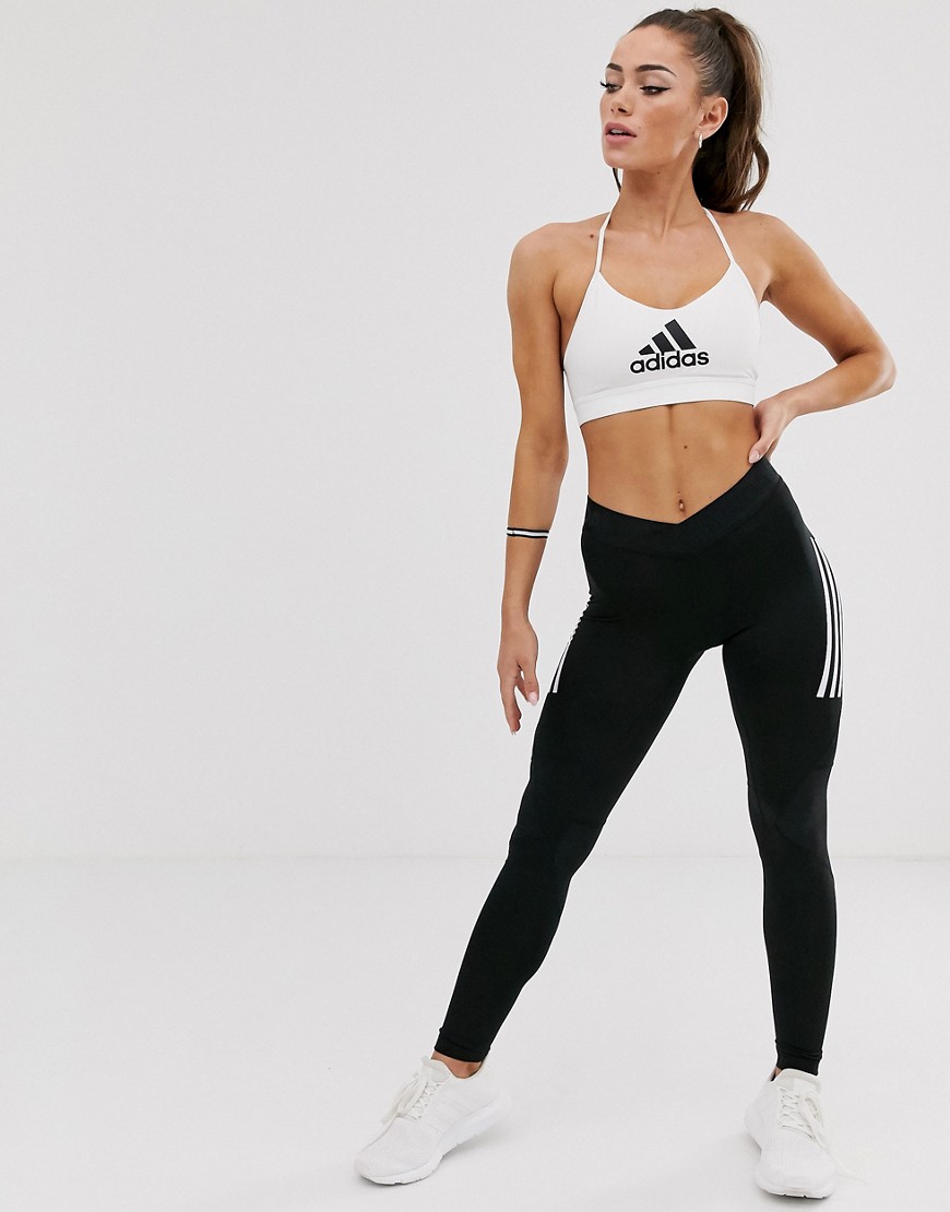 Adidas Training alphaskin leggings with three stripe-Black
