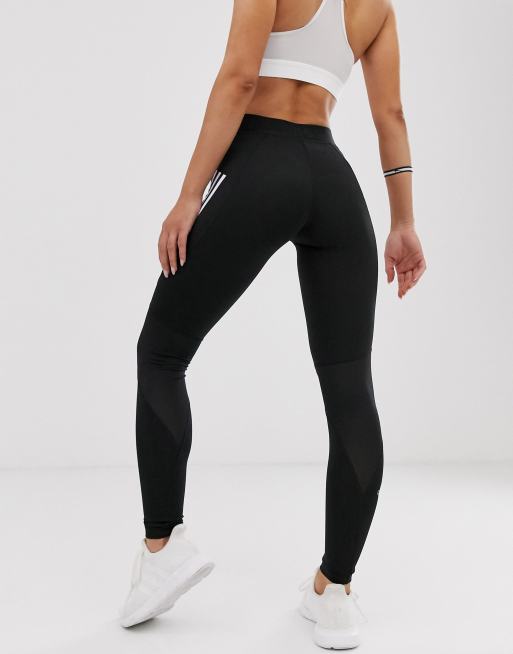 adidas Training alphaskin leggings with 3 stripes in black