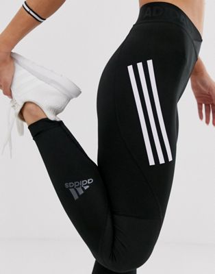 adidas training alphaskin leggings with three stripe