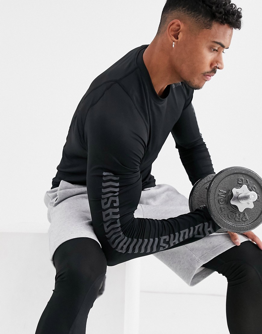 Adidas Training Alphaskin long sleeve top in black