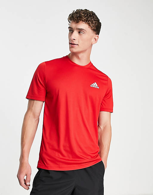 adidas Training Badge of Sport logo t-shirt in red | ASOS