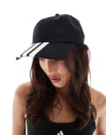 [adidas performance] adidas Training baseball cap with 3 stripe in black One Size BLACK
