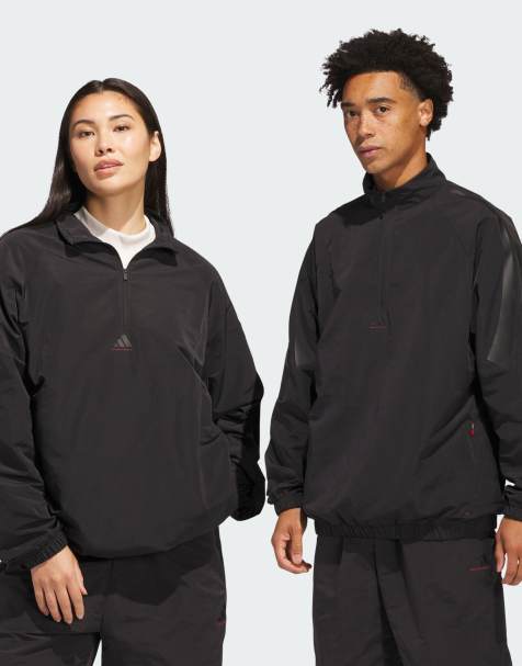 adidas Training – Basketball – Jacke aus Webstoff in Schwarz mit kurzem Reißverschluss - view 1