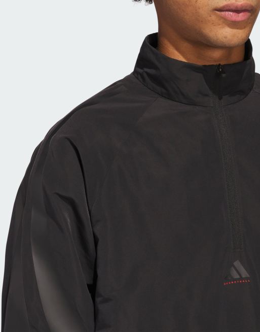 adidas Training – Basketball – Jacke aus Webstoff in Schwarz mit kurzem Reißverschluss, 3 von 4