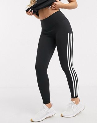adidas black three stripe leggings
