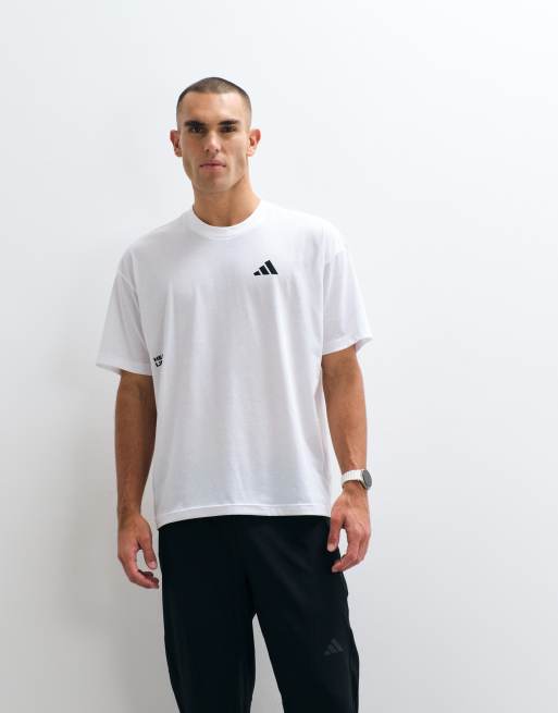 adidas Training – Biały T-shirt z nadrukiem na plecach, 2 z 5