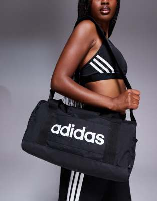 Adidas Unisex Nero Borsa Duffle Linear Xsmall - Immagine 4