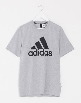 Adidas – Training BOS – Graues T-Shirt mit großem Logo auf der Brust