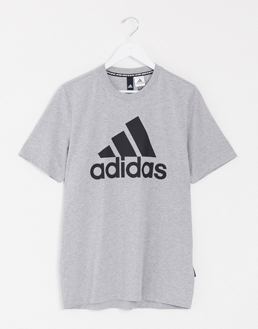 Adidas Training BOS large chest logo t-shirt in grey-Green