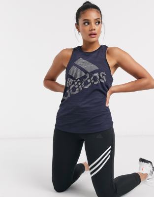 Adidas Training BOS logo tank in navy 