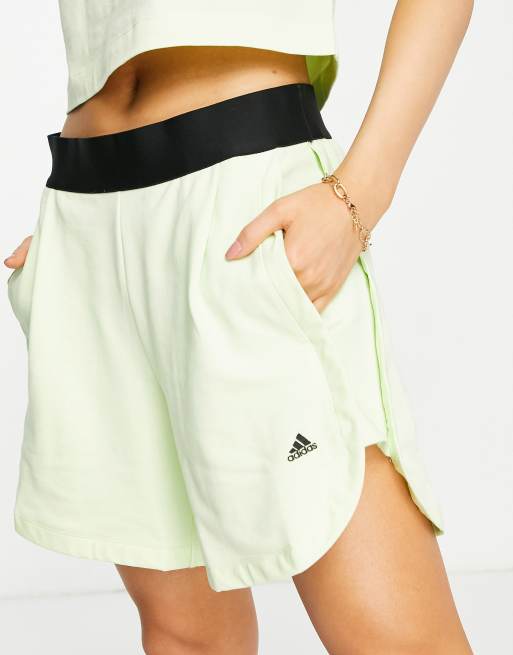 adidas Training boxer style shorts in lime green