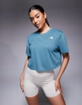 [adidas performance] adidas Training boxy cropped t-shirt in teal-Green S Preloved Teal
