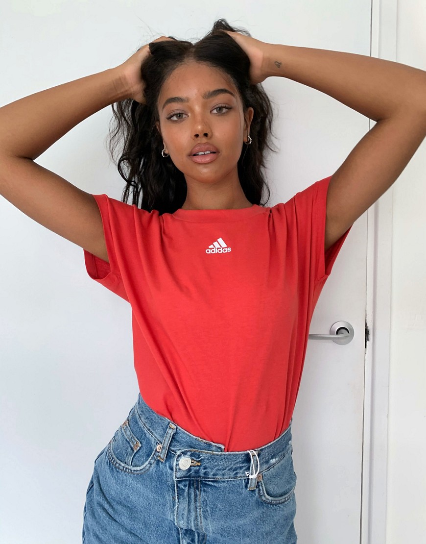 Adidas Training boxy t-shirt in red