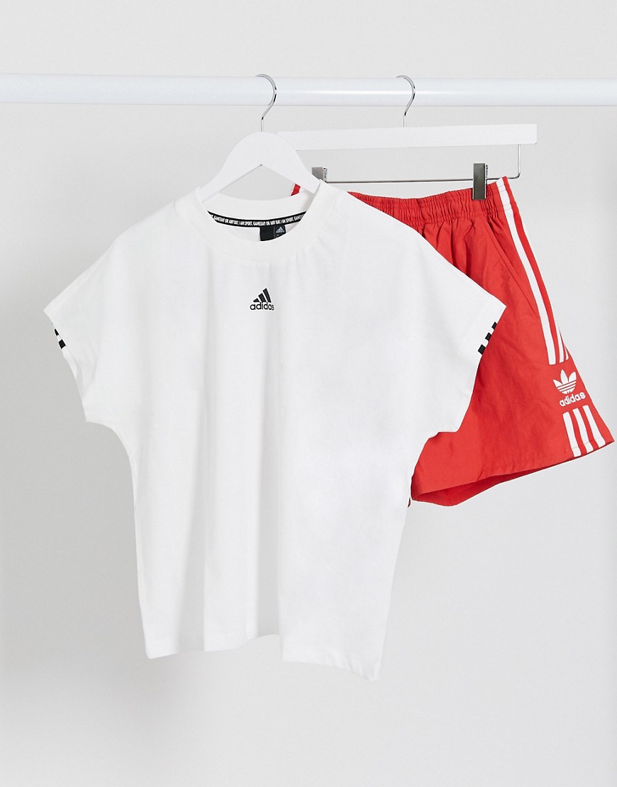 Adidas Training boxy t-shirt in white