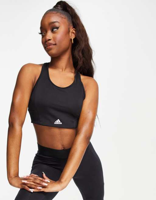 adidas Training - Brassière de sport maintien faible à 3 bandes - Noir