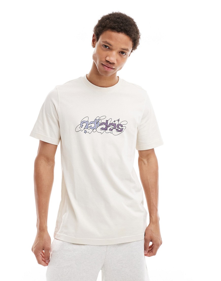 adidas Training bubble graphic t-shirt in white