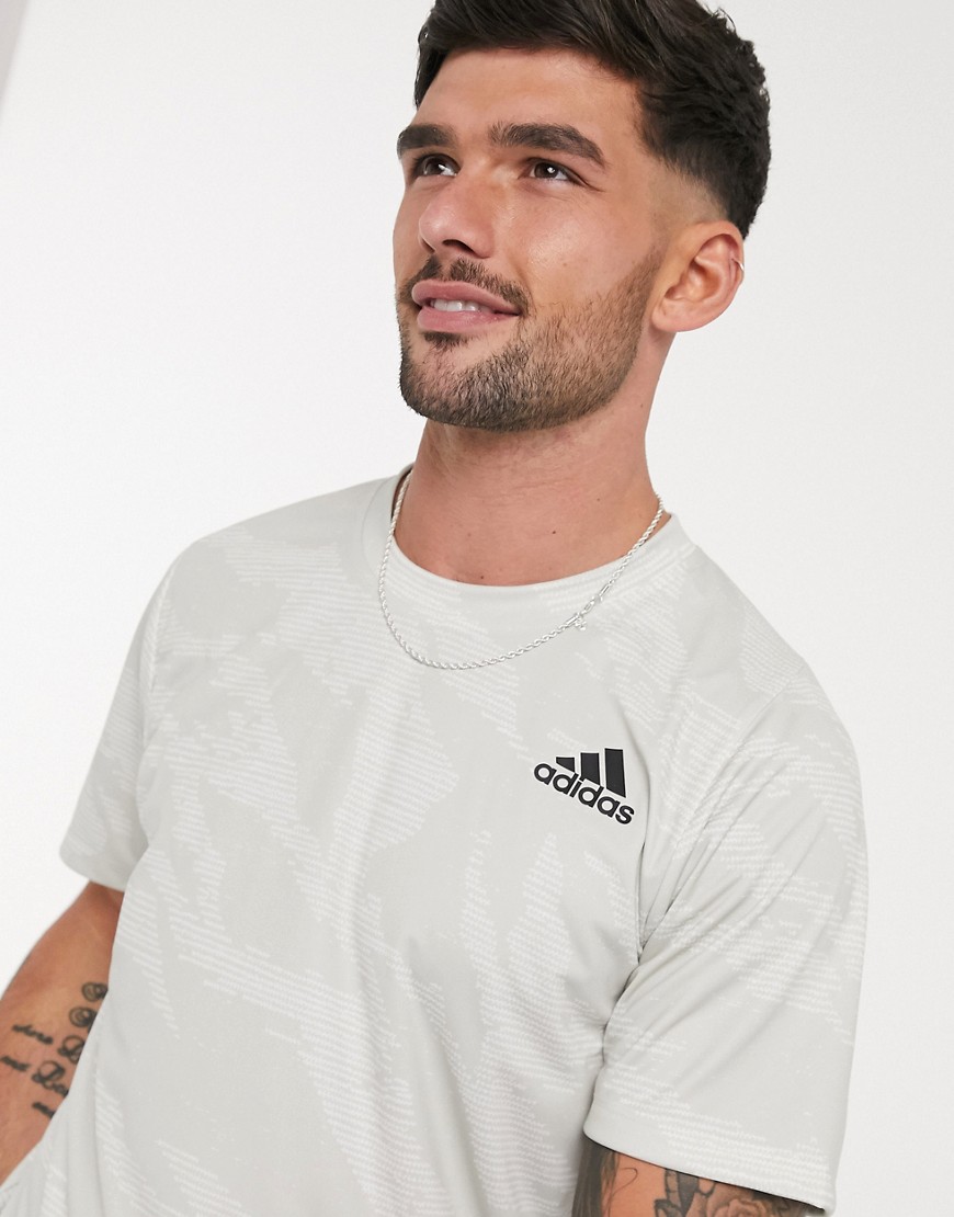 adidas Training Camouflage t-shirt in white