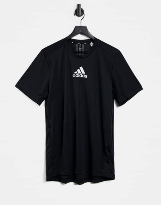 adidas Training central logo t-shirt in black | ASOS