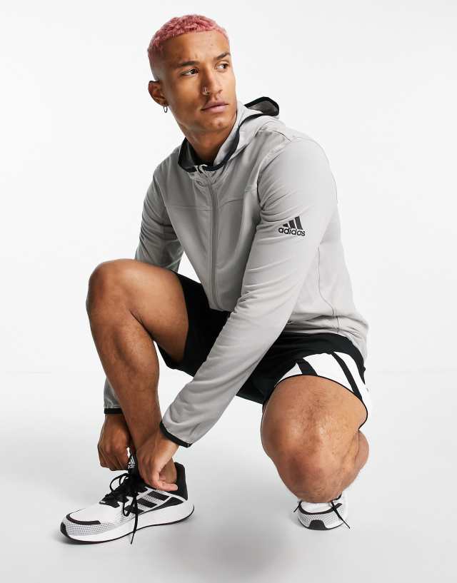 adidas Training City zip through jacket in gray