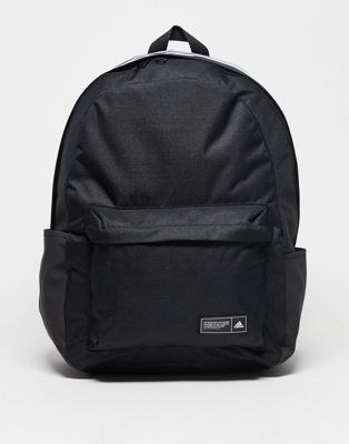adidas Training Classic 3 stripe backpack in black