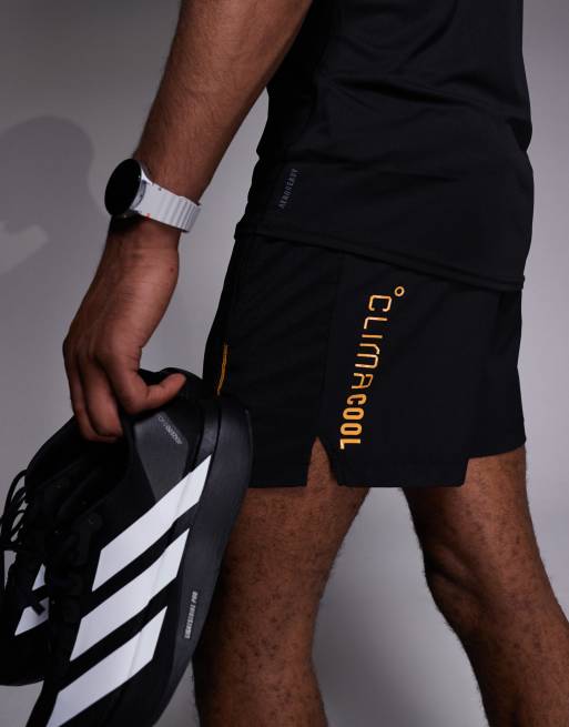 adidas Training – Climacool – Shorts in Schwarz und Orange, 3 von 5