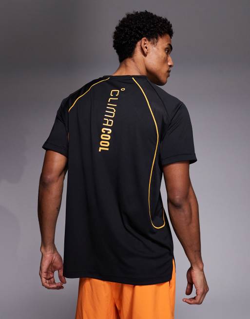 adidas - Training - Climacool - T-shirt in zwart en oranje, 3 van 5