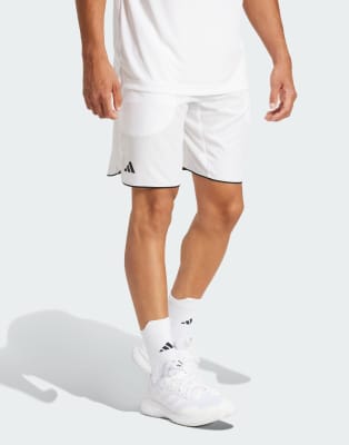 adidas Training Club tennis climacool shorts in white