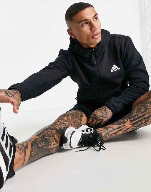 adidas - Training - Cold Rdy - Hoodie met 3-Stripes op de rug in zwart, 2 van 4