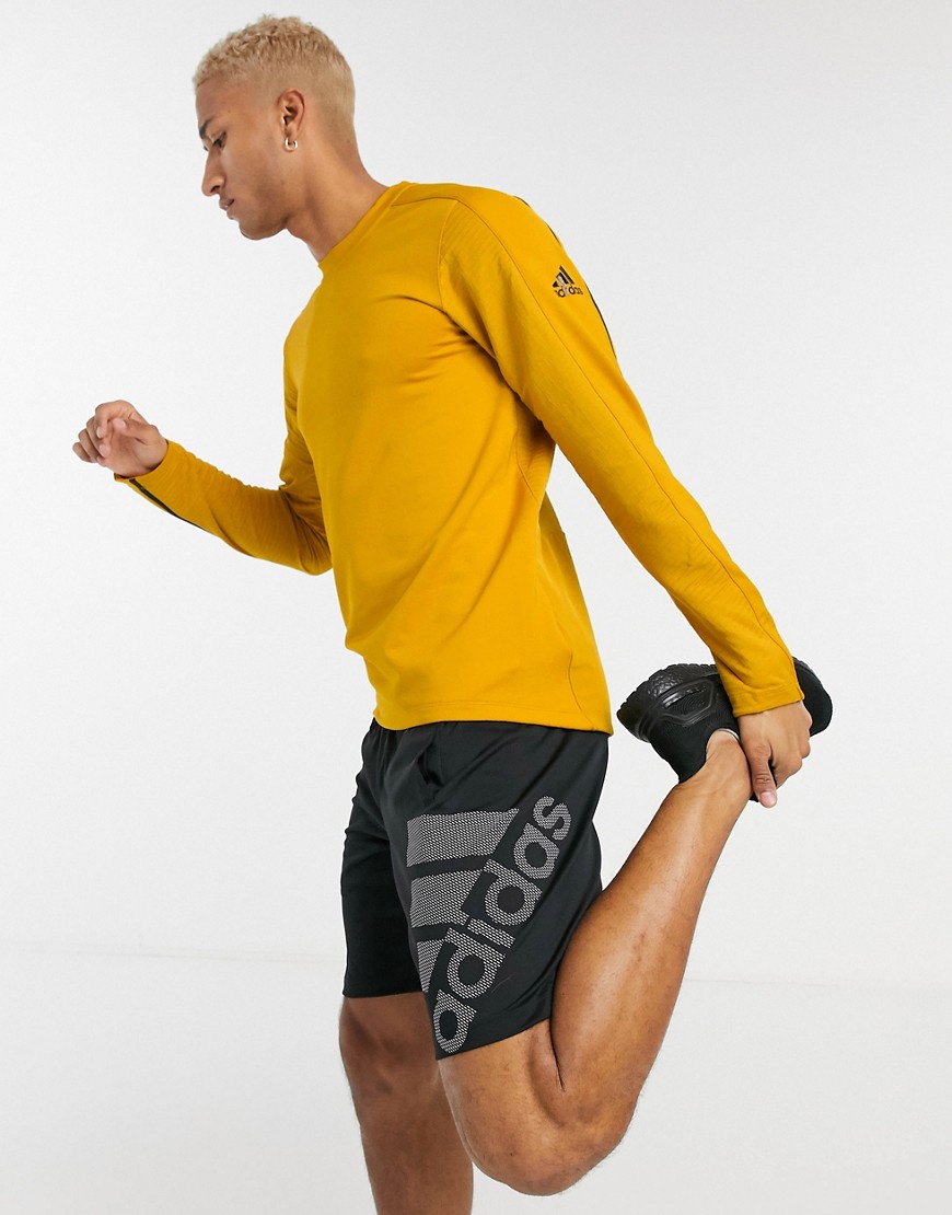 adidas Training cold rdy long sleeve top in yellow