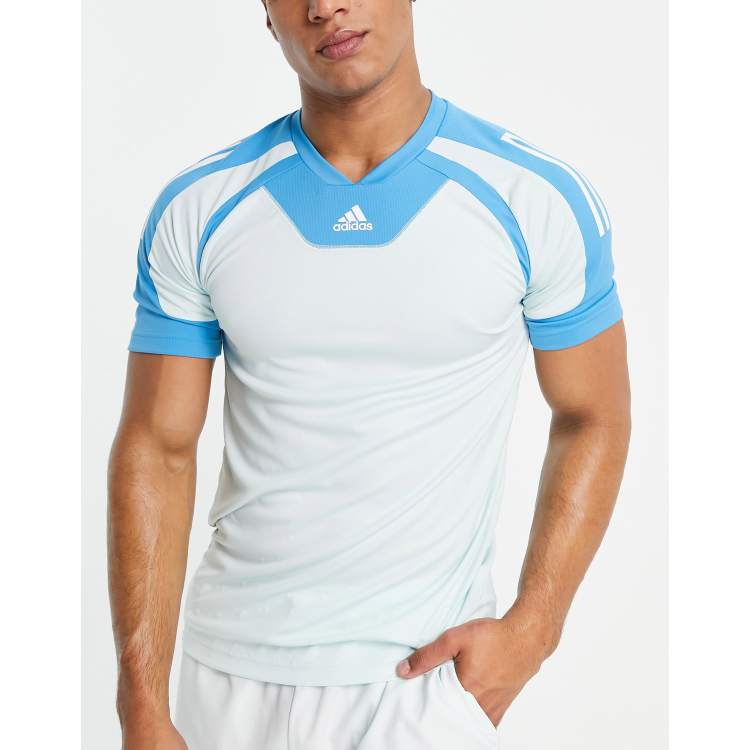 Adidas t clearance shirt blue colour