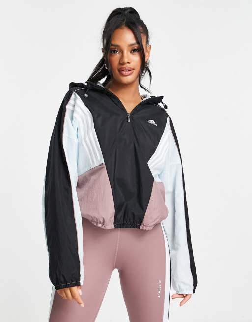 Adidas hooded hot sale track top