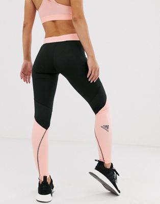 black and pink adidas leggings