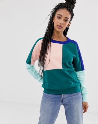 adidas colour block sweatshirt