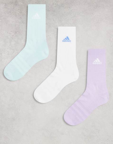 adidas Training crew socks in blue white lilac 3 pack - view 1