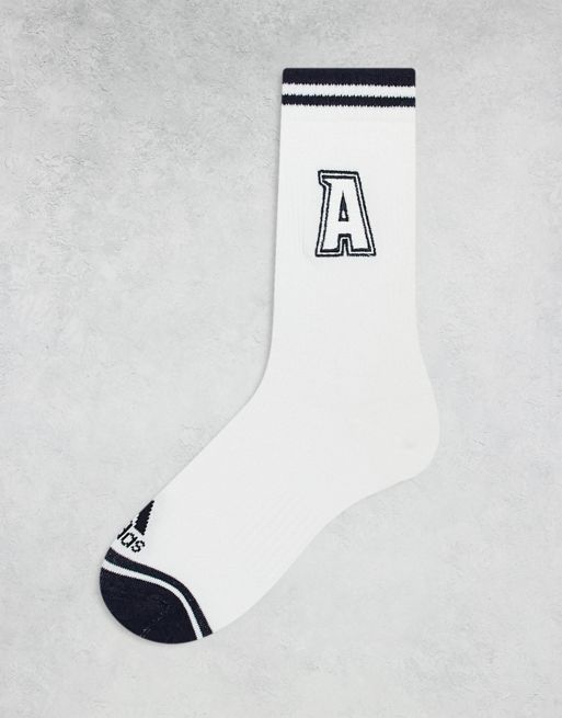 adidas Training crew socks with varsity lettering