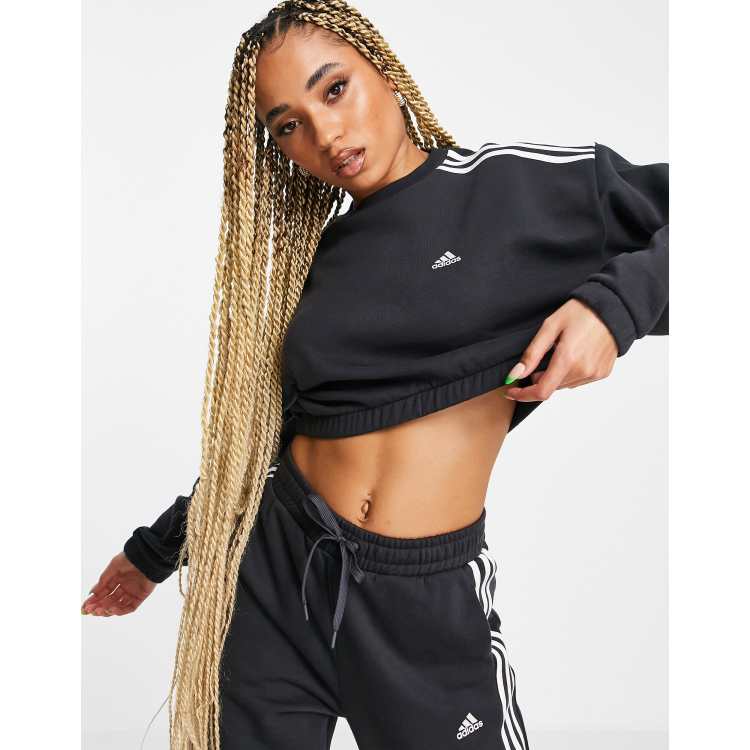 Crop adidas sale sweatshirt