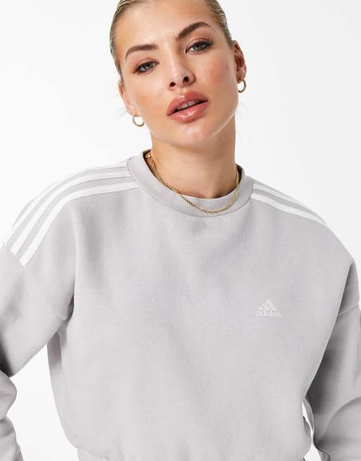 Adidas 3 stripes clearance crop w sweater