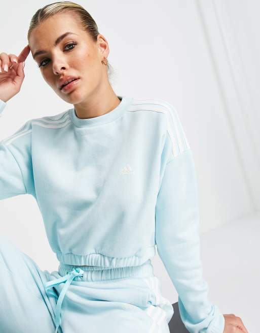 Adidas originals mint three stripe clearance sweatshirt