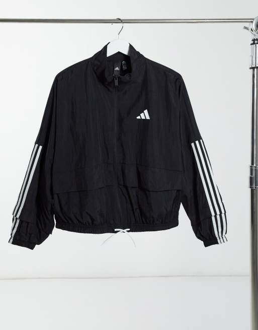 Vintage Adidas All White Crop Windbreaker Jacket