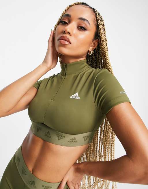 Womens khaki store adidas top