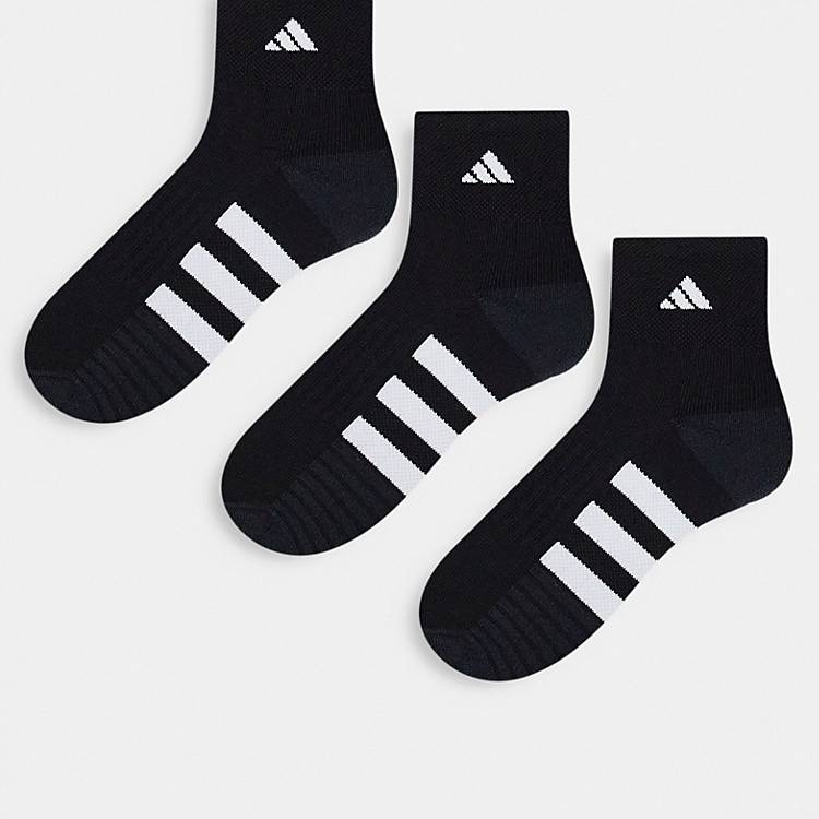 adidas Training Cushioned 3.0 3-pack low-cut socks in black ASOS