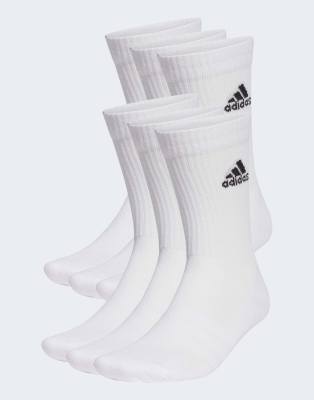 adidas Training Cushioned sportswear crew socks 6 pairs in white / black
