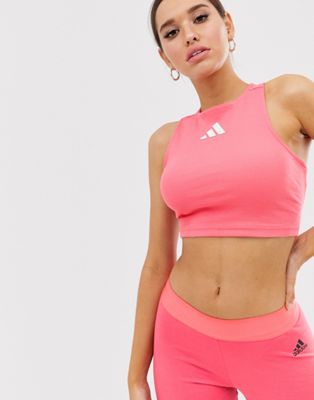 adidas pink crop top