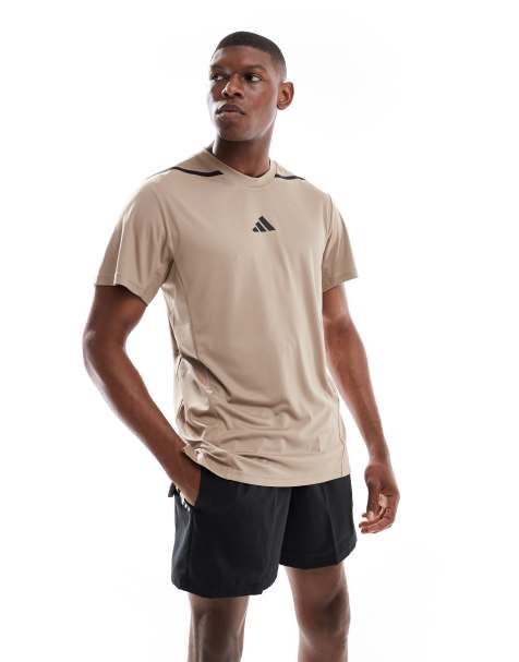 adidas Training D4T pro-series tee in chalky brown 