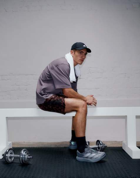 adidas Training D4T shorts in leopard print