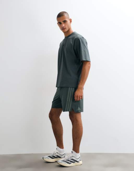 adidas Training D4T shorts with 3 stripes in ivy, 3 of 5