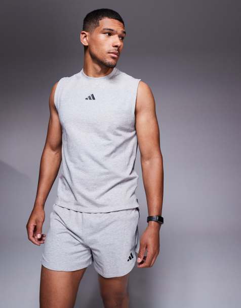 adidas Training D4T sleeveless t-shirt in grey heather - view 1